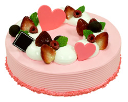 Bánh kem tình yêu hình tròn - Pink EBK12